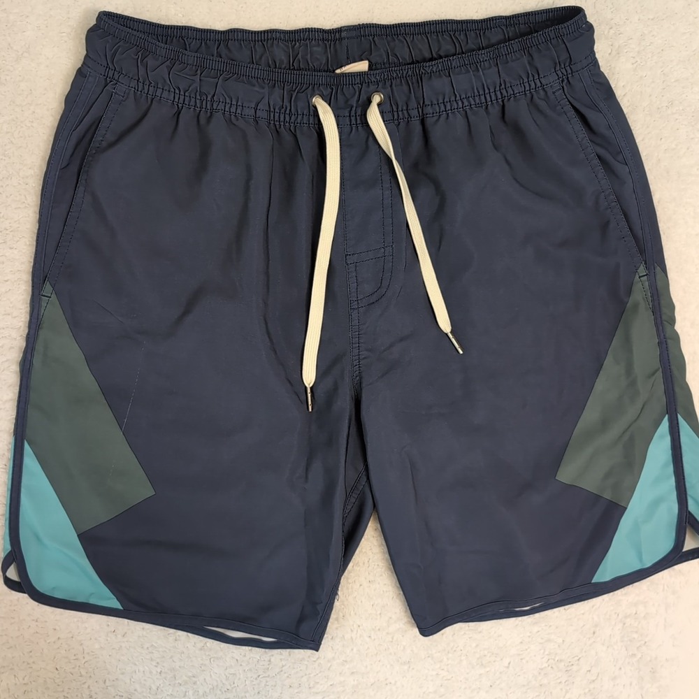 Fair Harbor High Stretch Mastos Anchor Trunk Swimming Shorts Blue Men's 30"x8